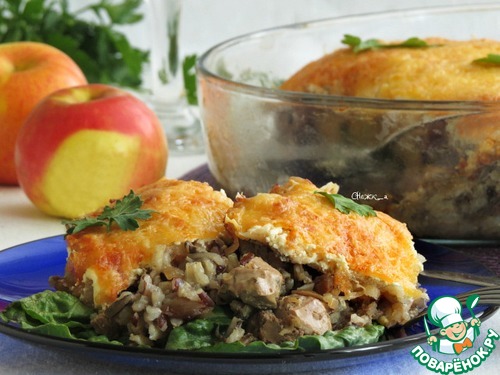 Рис с курицей и яблоками в духовке рецепт