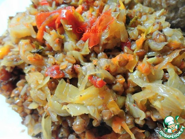 Гречка с капустой и мясом, пошаговый рецепт блюда в мультиварке