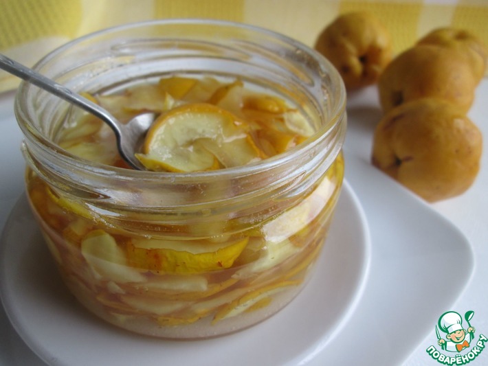 Айва японская сырая с сахаром - кулинарный рецепт