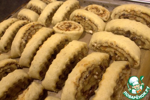 Печенье рулетики с орехами